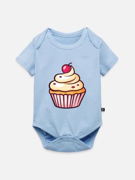 Pastell Cupcake Kirschkuss - Baby Premium Kurzarmbody - Hellblau
