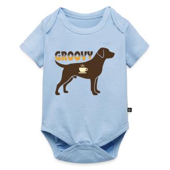 Groovy Dog Retriever Retro - Baby Premium short-sleeve bodysuit - light blue - Front