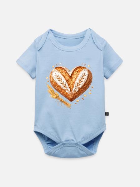 Herz Brot Backen Sauerteig Bäcker Design - Baby Premium Kurzarmbody - Hellblau