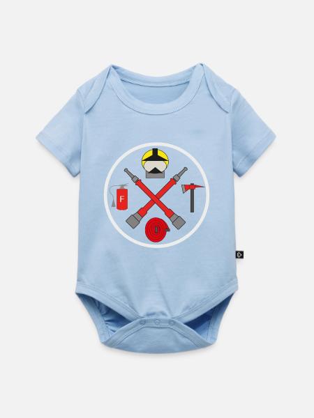 112-Feuerwehr-Kreislogo - Baby Premium Kurzarmbody - Hellblau