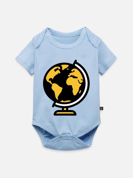 Globus Weltkugel Erde Schule - Baby Premium Kurzarmbody - Hellblau