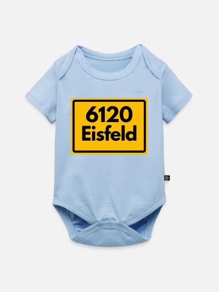 Alte Postleitzahl 6120 Eisfeld | DDR - Baby Premium Kurzarmbody - Hellblau