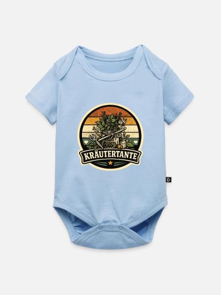 Kräutertante Retro - Baby Premium Kurzarmbody - Hellblau
