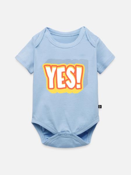 Yes! Knalliges Pop-Yes Design - Baby Premium Kurzarmbody - Hellblau