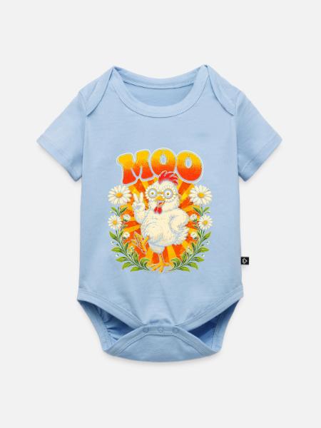 Sonnenhuhn Peace-Motiv - Baby Premium Kurzarmbody - Hellblau