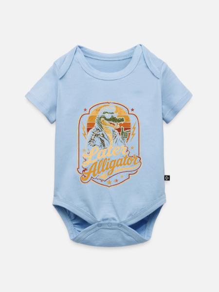 Later Alligator Biker-Alligator - Baby Premium Kurzarmbody - Hellblau