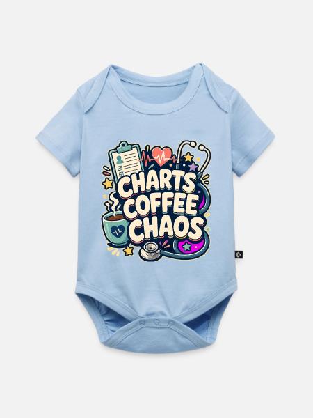 CHARTS COFFEE CHAOS Nickerchen - Baby Premium Kurzarmbody - Hellblau