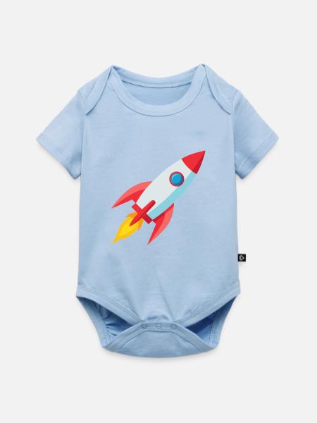 Rakete - Baby Premium Kurzarmbody - Hellblau