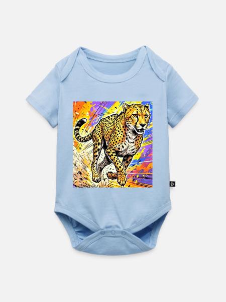 Gepard - Baby Premium Kurzarmbody - Hellblau