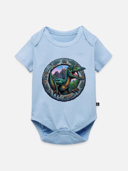 Flugsaurier im Portalring - Baby Premium Kurzarmbody - Hellblau