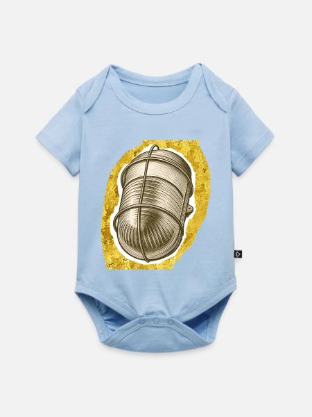 Goldene Faden-Spule Illustration - Baby Premium Kurzarmbody - Hellblau