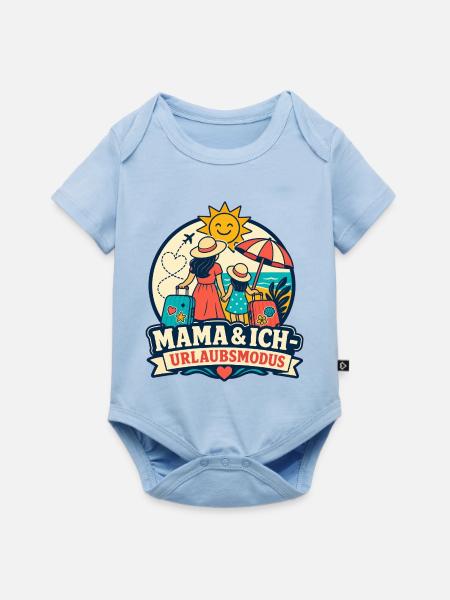 Mama & Ich Urlaubsmodus - Baby Premium Kurzarmbody - Hellblau