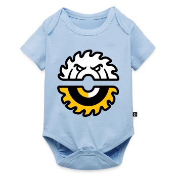 Kreissaege Gesicht Grafik - Baby Premium Kurzarmbody - Hellblau - Vorne