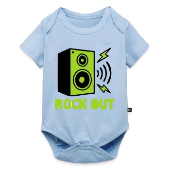 Rock Out Lautsprecher Icon - Baby Premium Kurzarmbody - Hellblau - Vorne