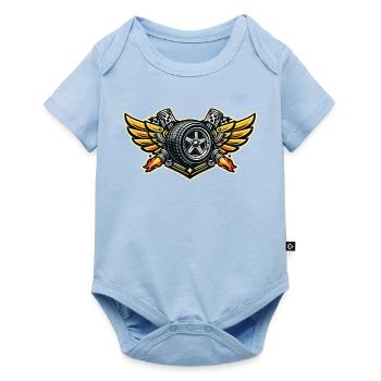 Racing Tire Wing Emblem - Baby Premium short-sleeve bodysuit - light blue - Front