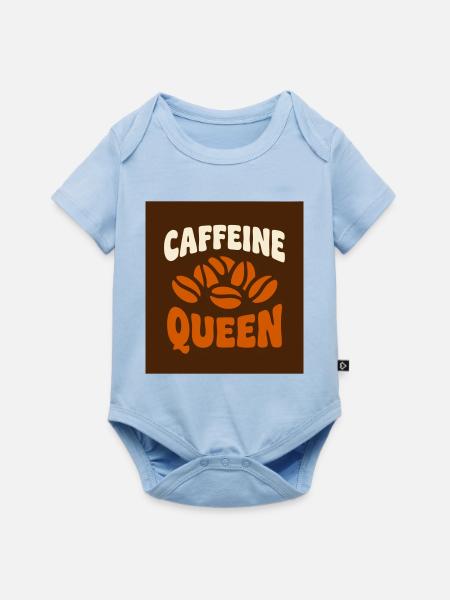 Caffeine Queen Kaffee Grafik - Baby Premium Kurzarmbody - Hellblau
