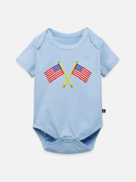Flagge der Vereinigten Staaten - Baby Premium Kurzarmbody - Hellblau