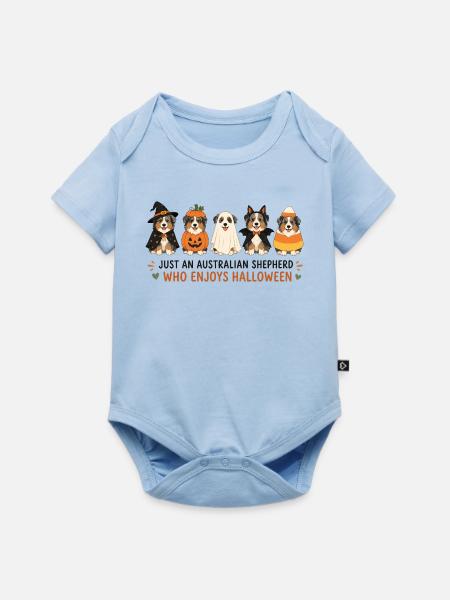 Halloween Aussie Shepherd Crew - Baby Premium Kurzarmbody - Hellblau