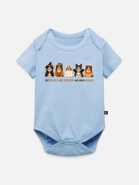 Shetland Sheepdog Halloween Crew - Baby Premium Kurzarmbody - Hellblau