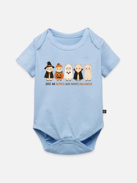 Alpaka-Halloween - Baby Premium Kurzarmbody - Hellblau