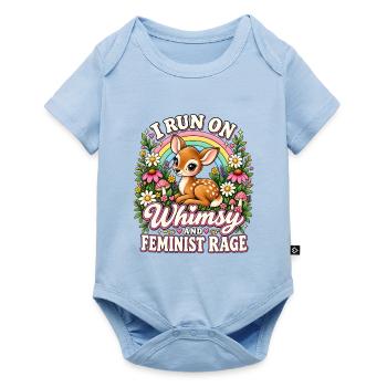 I Run On Whimsy And Feminist Rage - Baby Premium Kurzarmbody - Hellblau - Vorne