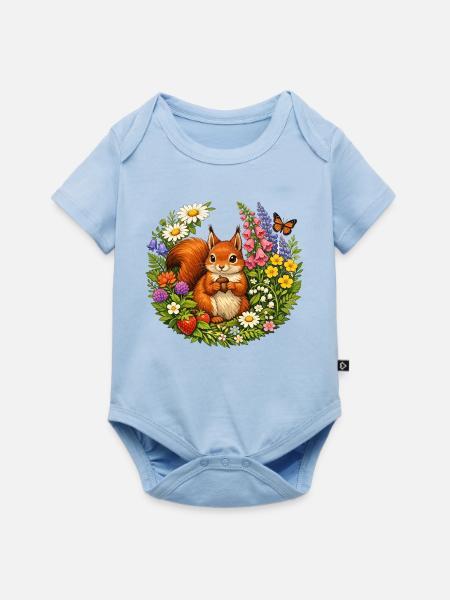 Süsses Eichhörnchen - Baby Premium Kurzarmbody - Hellblau