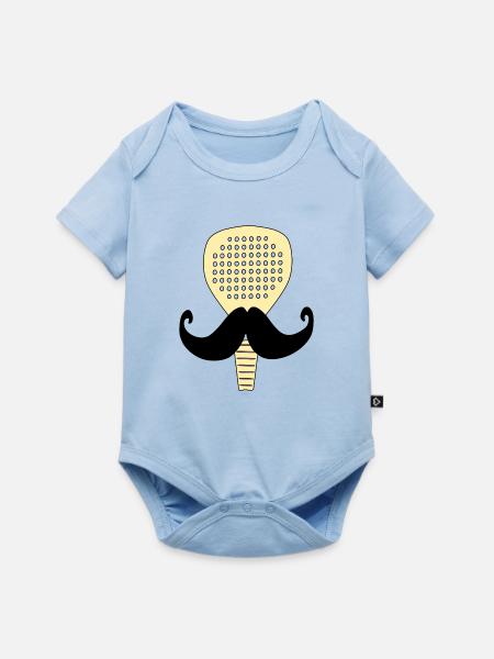 Padelschläger Schnurrbart Padel - Baby Premium Kurzarmbody - Hellblau