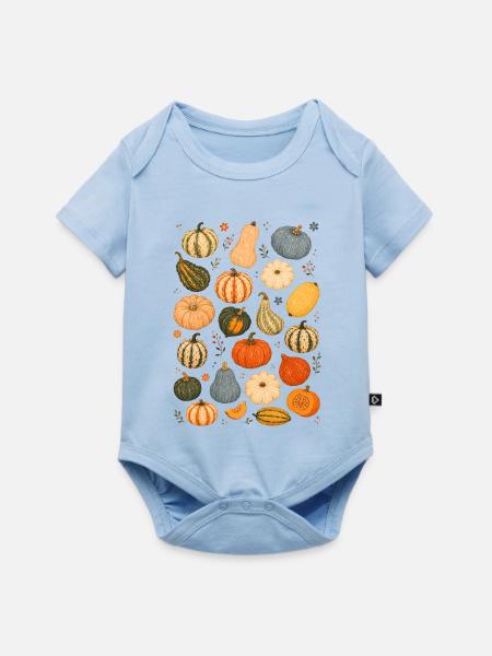 Kürbissorten | Herbst & Ernte - Baby Premium Kurzarmbody - Hellblau