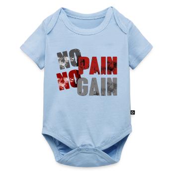 No Pan No Gain Distressed Typografie - Baby Premium Kurzarmbody - Hellblau - Vorne