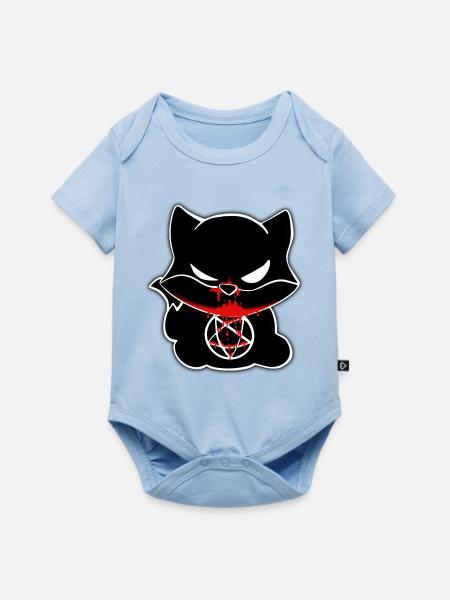 Halloween Fox - Baby Premium Kurzarmbody - Hellblau