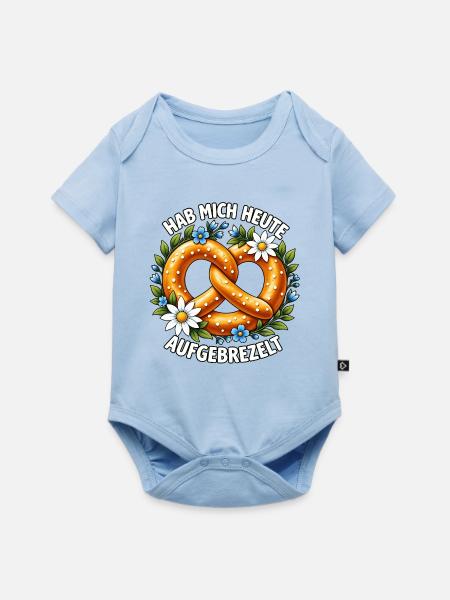 Aufgebrezelt - Baby Premium Kurzarmbody - Hellblau