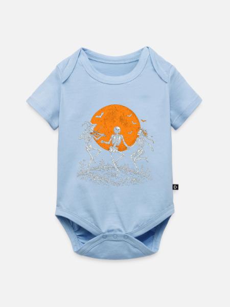 Tanzende Skelette im Mondschein - Baby Premium Kurzarmbody - Hellblau