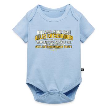 Meine Frau weiß, was Gut Ist. Sie Hat Mich Gewählt - Baby Premium Kurzarmbody - Hellblau - Vorne