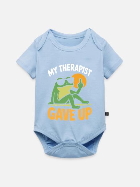 Mein Therapeut hat Frog Tee aufgegeben. - Baby Premium Kurzarmbody - Hellblau