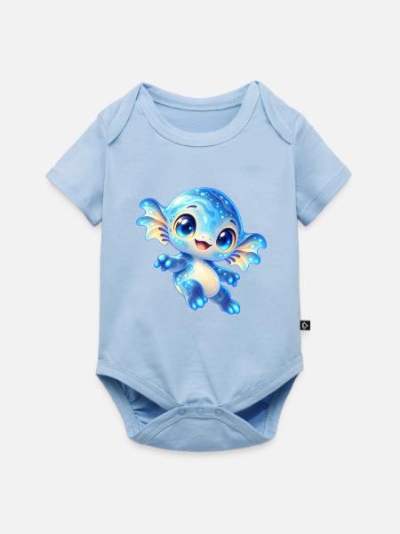 Niedlicher blauer Weltraumfreund - Baby Premium Kurzarmbody - Hellblau