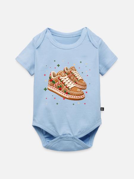 Lebkuchen-Sneaker zu Weihnachten  - Baby Premium Kurzarmbody - Hellblau