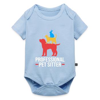 Haustier Sitter Haustiere Babysitter - Baby Premium Kurzarmbody - Hellblau - Vorne