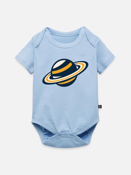 Planet Saturn Ringe Grafik - Baby Premium Kurzarmbody - Hellblau