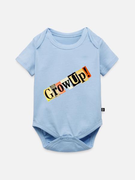 Grow Up Collage-Typografie - Baby Premium Kurzarmbody - Hellblau