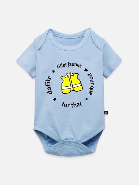 Neon Warnweste Grafik - Baby Premium Kurzarmbody - Hellblau