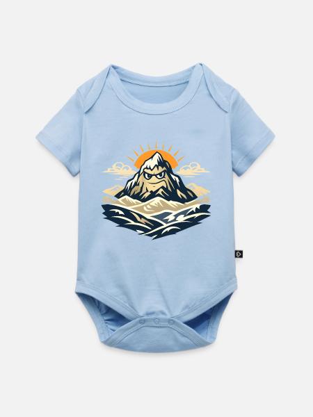 Wütender Berg bei Sonnenaufgang - Baby Premium Kurzarmbody - Hellblau