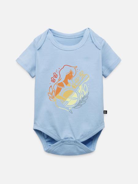 Comic Art Banjospielerin - Baby Premium Kurzarmbody - Hellblau