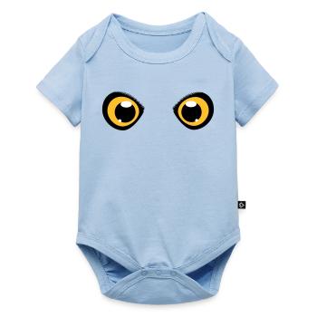 deux yeux brillants d'un hibou - Body à manches courtes Premium Bébé - bleu clair - Devant