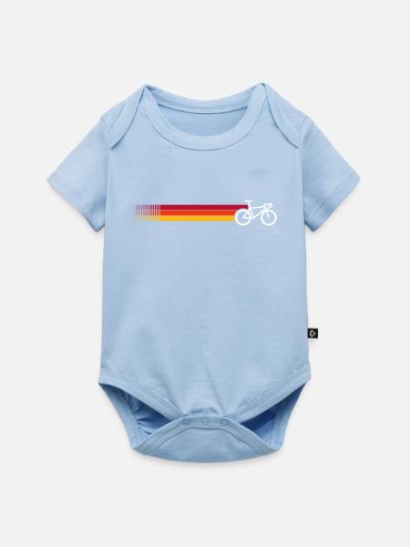 Sunset Stripes Fahrrad-Silhouette - Baby Premium Kurzarmbody - Hellblau