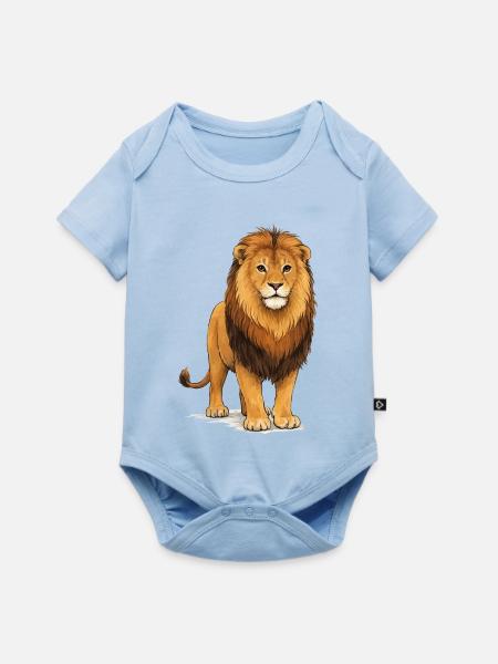 Löwe Tier - Baby Premium Kurzarmbody - Hellblau