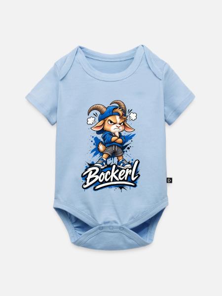 s'Bockerl - Baby Premium Kurzarmbody - Hellblau