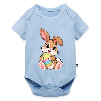 Osterhase Kawaii Style – Süßes Ostermotiv - Baby Premium Kurzarmbody - Hellblau - Vorne