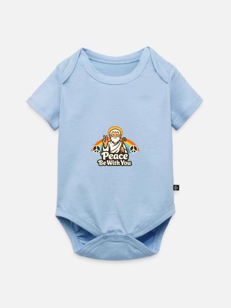 Frieden Sei Mit Dir Cartoon Logo - Baby Premium Kurzarmbody - Hellblau