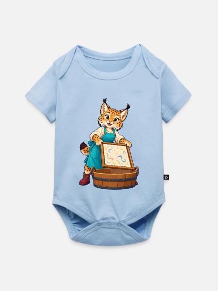 Leopardenkünstler im Atelier - Baby Premium Kurzarmbody - Hellblau