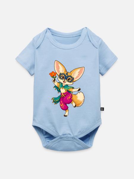 Fuchs Maskenball Karneval - Baby Premium Kurzarmbody - Hellblau
